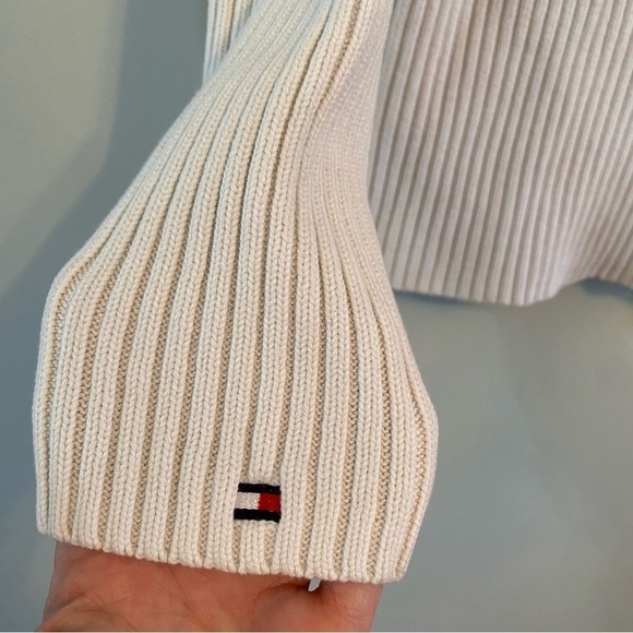 Tommy Hilfiger white zip sweater cardigan Y2K medium - Picture 2 of 7